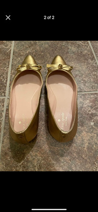 Gold Kate Spade loafers