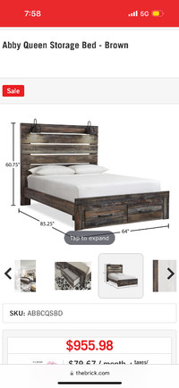 Abby storage- Queen size bed frame