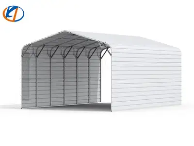 20x30 All Steel Metal Garage / Carport with Enclosed Sidewalls, View more