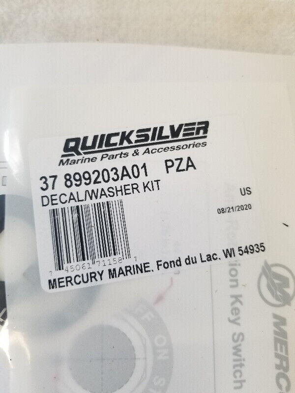 Quicksilver Anti-rotation Decal/Washer Kit 37899203A01 PZA dans Remorques, pièces et accessoires pour bateaux  à Kingston - Image 2
