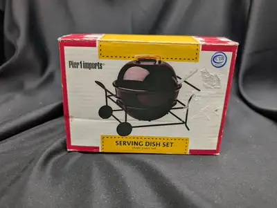 Open box, never used Contains ceramic bowl with lid, wire rack and spoon Retired Pick up only in Woo...