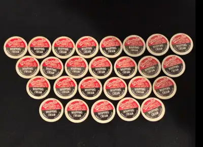 Vintage Cornwallis Dairy Whipping Cream Milk Bottle Caps. , View more