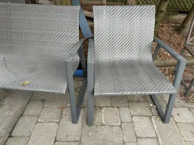 1 Coffee Table 23.5w, 44.5l, 18h Loveseat 24” depth, 50.5 length,15.5seat height 2 single seats, 26....