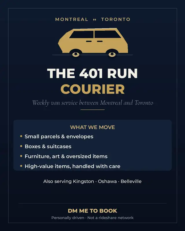Montreal ↔ Toronto Courier — Weekly Van Service 