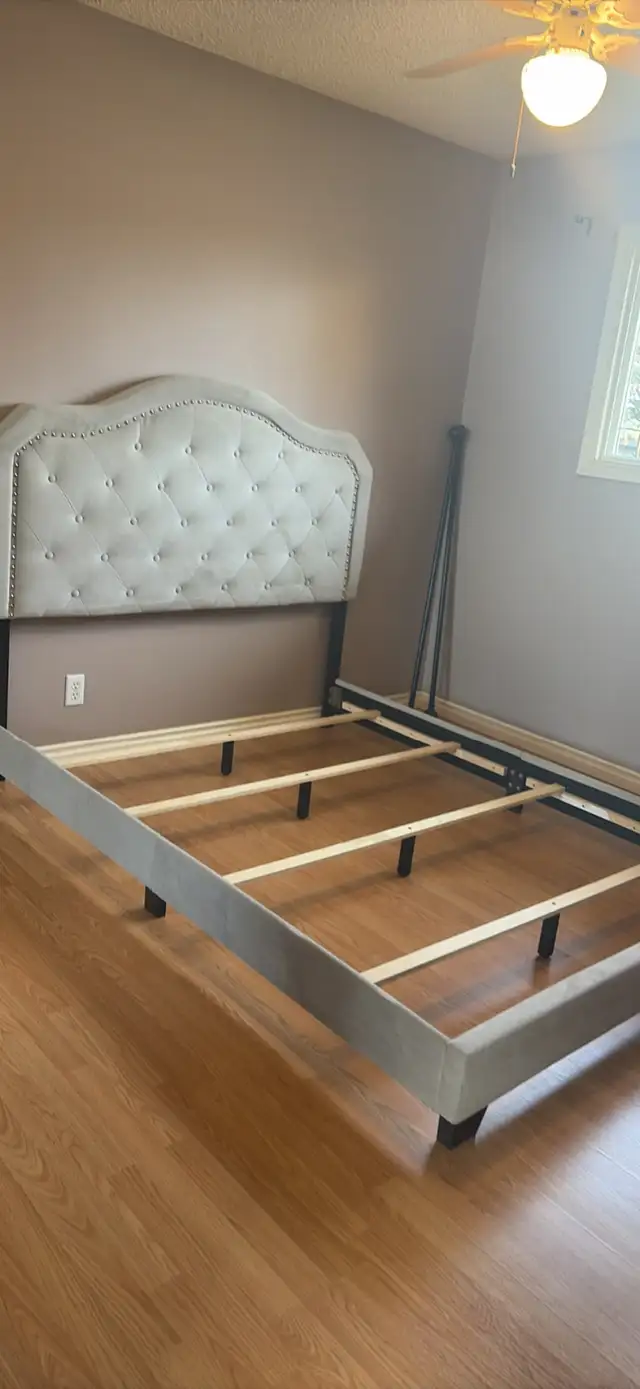 Queen bed headboard and frame
