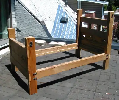 bed - single bed made from salvaged barn board and timbers, View more
