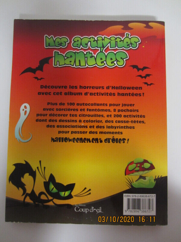 Cahier d'activités pour Halloween Mes activités hantées NEUF dans Jouets et jeux  à Longueuil/Rive Sud - Image 2