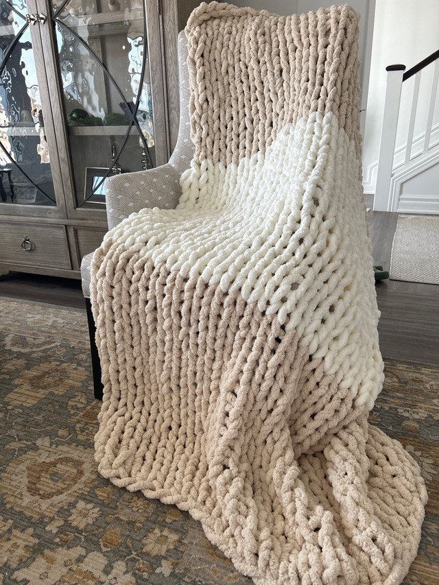 Hand Knit Comfort Blanket 60x60 in Home Décor & Accents in Leamington