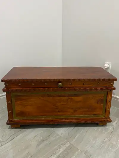 Pier 1 Imports Heera Handcrafted Brass Detailed Mango Wood Trunk, View more