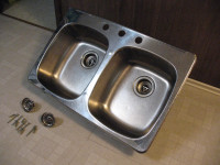Double Stainless Steel Kitchen Sink, with Hardware