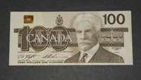 1988 $100 Dollar bills (paper money, currency, bank of Canada)