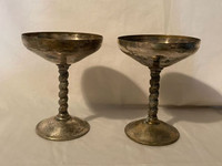 ANTIQUE F.B. ROGERS MADE IN : SPAIN  SILVER PLATE WINE GOBLETS F
