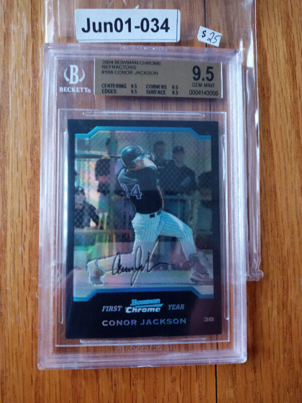 2004 Bowman Chrome Refractors 168 Conor Jackson BGS 9.5 gem mint in Arts & Collectibles in St. Catharines