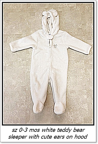 White Furry Baby Sleepers $10, View more