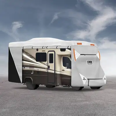 Fits 26-29 feet RV, Travel trailer and Motorhomes . Anti-Tear APEX fabric. Camper cover includes Lad...