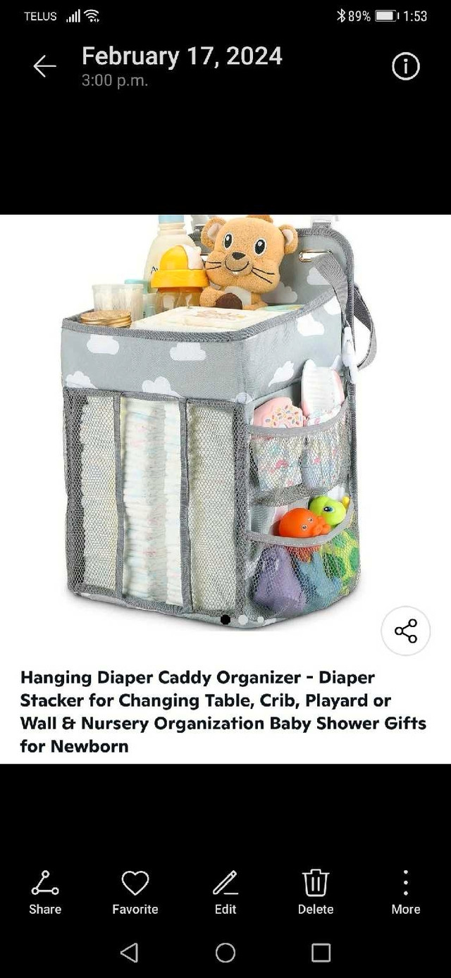 Hanging Diaper Caddy Organizer in Storage & Organization in City of Toronto