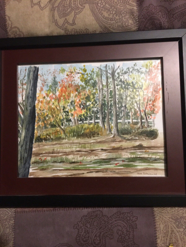 Watercolour forest in fall in Arts & Collectibles in Ottawa - Image 2