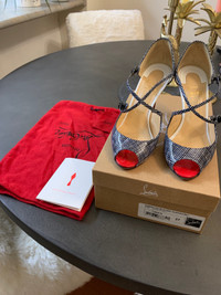 Louboutin “Debriditoe” 85mm heels, size 37