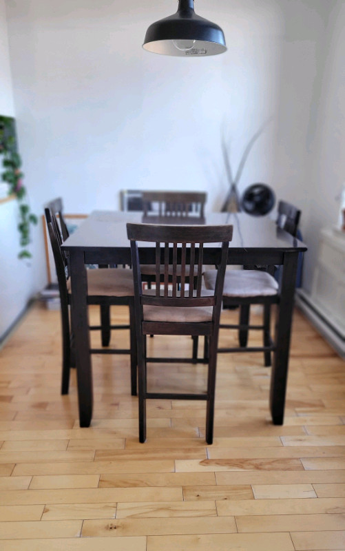 Table à manger en mois véritable + 4 chaises / dining table set