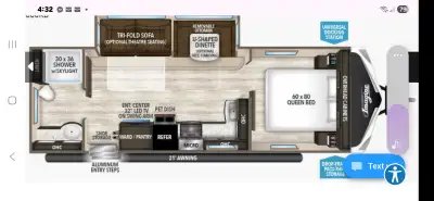 Price negotiable. One owner. Located at Bell Falls Family Campground, Waubaushene. Couples trailer,...
