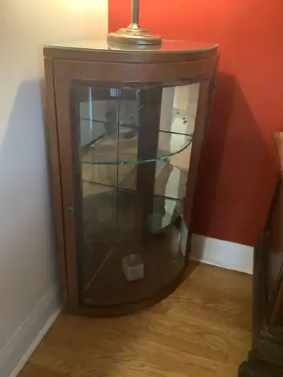 Art Nouveau Corner Glass/Mirror Cabinet, View more
