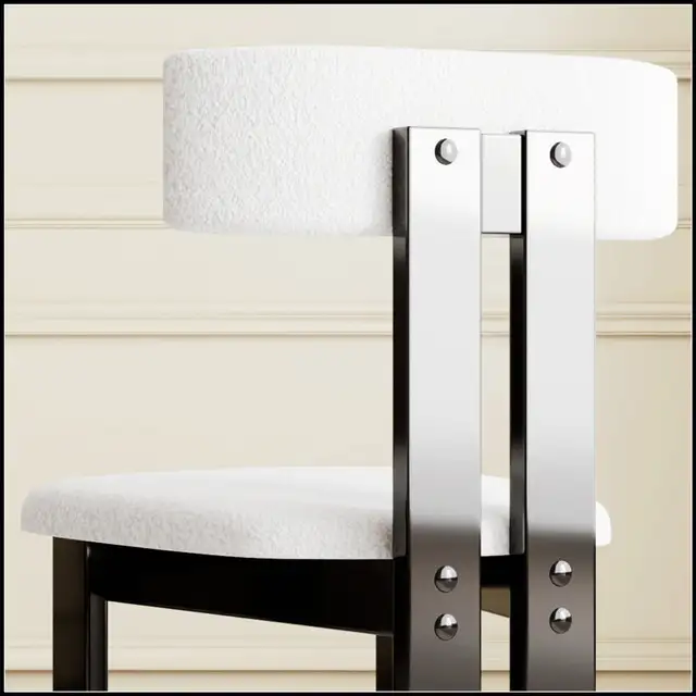 Modern Dining Chair, Curved Backrest Upholstered in Chairs & Recliners in Markham / York Region - Image 7