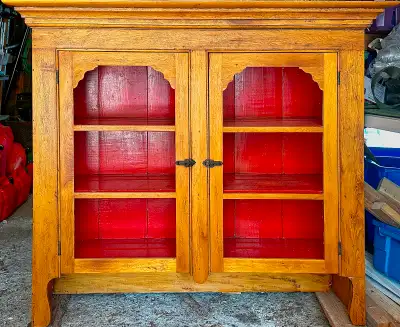 Antique butternut hutch, View more