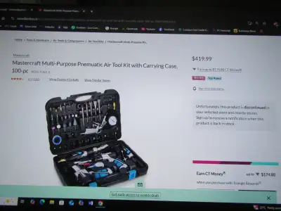 MASTERCRAFT AIR TOOL SET---NEW, View more