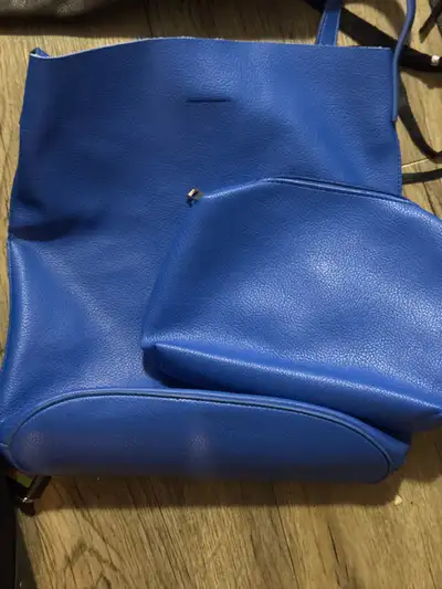 Blue Leather Tote Bag, View more
