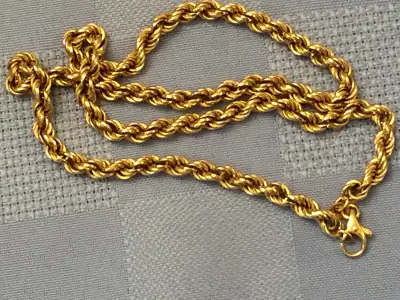 Short 16 inches solid yellow gold chain 14K [ stamped 585 ]....1, View more