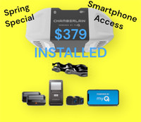 Chamberlain WIFI Garage Door Opener $379 INSTALLED 