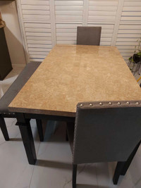 Breakfast table with side table and chairs on sale