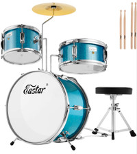 Kids Drum Set Eastar 3-Piece for Beginners, 14 inch Drum Kit