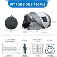New New EchoSmile Instant Pop Up Camping Tent,4-6 Person Tent