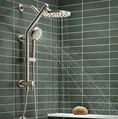 3-in-1 Functionality: Enjoy the flexibility of using the large showerhead, the adjustable handshower...