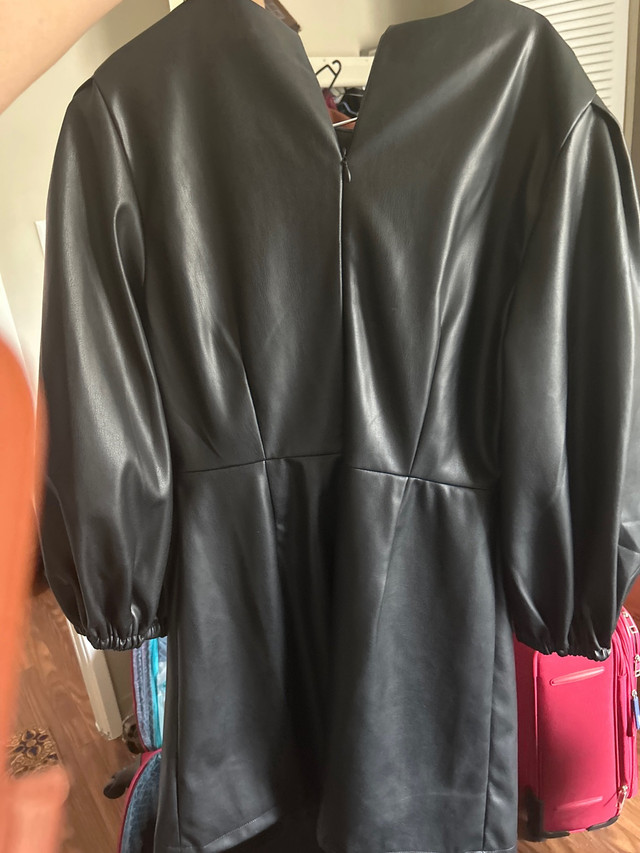 Black faux leather midi dress in Women's - Dresses & Skirts in Edmonton - Image 3