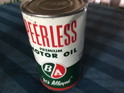 Peerless B/A Premium Oil cans, 1 litre from 1930’s, View more