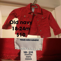 Girls red 18-24m old navy Jean jacket