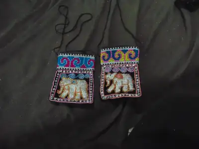 2 small around the neck pocket purses, View more