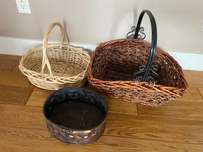 Misc Wicker Baskets x3, View more