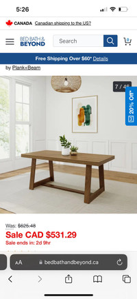 Solid wood dining table still in box new 