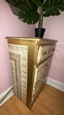 Vintage Gold Ornate Dresser, View more