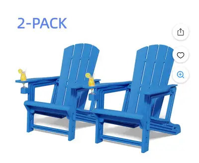 Adirondack Chair with Cup Holder, HDPE All-Weather Patio Chairs , View more