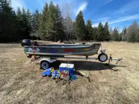 13' Aluminum Boat, motor and trailer