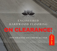 On CLEARANCE! Engineered Hardwood Flooring! Limited quantity!