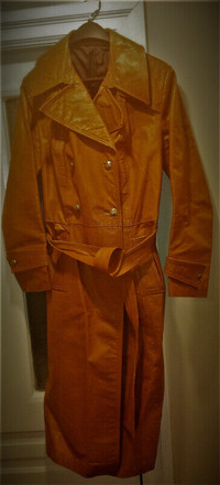 Vintage Ladies Full Length 1970's Leather Coat