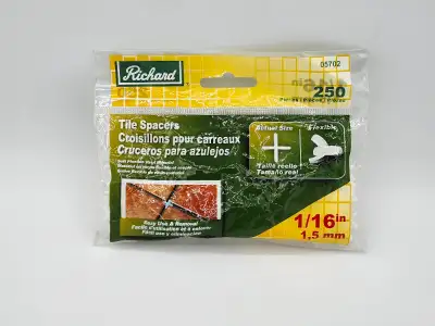 Richard tile spacers 1/16" 250pcs #05702 / croisillons carreaux, View more