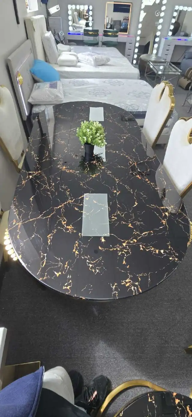 Brand New premium marble 7 piece dinning set for sale near me  in Dining Tables & Sets in Markham / York Region - Image 6