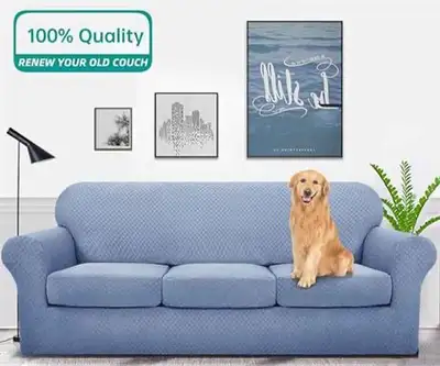 Yemyhom Latest Checkered 4Pc Couch Covers, 71-91″, Blue, View more