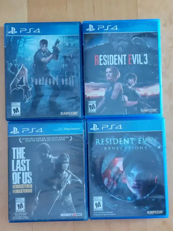 PS4 games/jeux : Resident Evil 4 + Last of us- like new in Sony Playstation 4 in West Island - Image 2